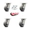 Service Caster 5 Inch Kingpinless Thermoplastic Rubber Wheel Swivel Caster Set with Swivel Lock SCC-KP30S520-TPRRF-BSL-4 - alternate 1